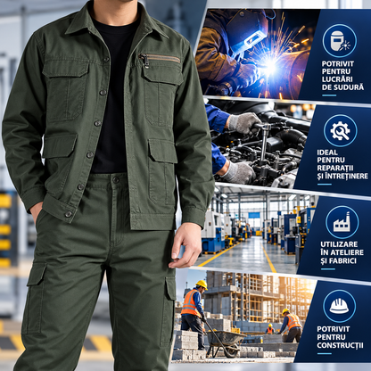 WorkPro™ - Costum de Lucru Profesional din Bumbac pentru Barbati