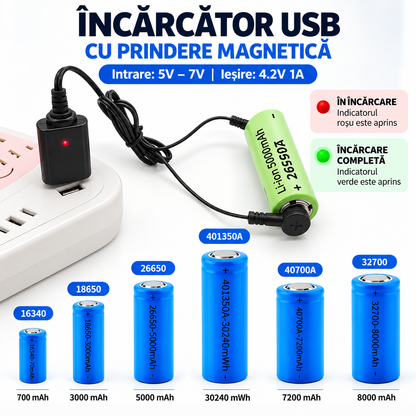 Chargix™ - Incarcator Magnetic USB Pentru Baterii Li-Ion