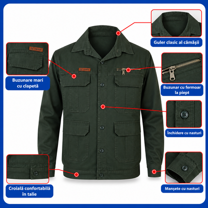 WorkPro™ - Costum de Lucru Profesional din Bumbac pentru Barbati