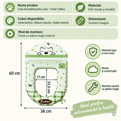 PUPPY SOFT™ – Colac WC Moale cu Spatar