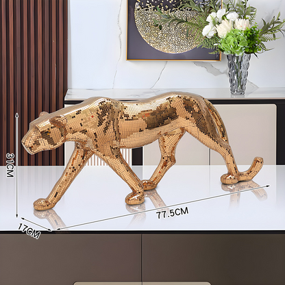 PANTHERA LUX™ – Statueta Decorativa Pantera cu Efect Oglinda