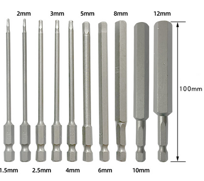 Set de biți cu Cap Hexagonal Magnetic (8 bucati)