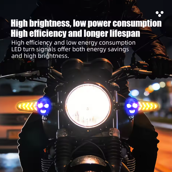 SkullRide™ - Semnalizari LED Dinamice Cu Design Skull
