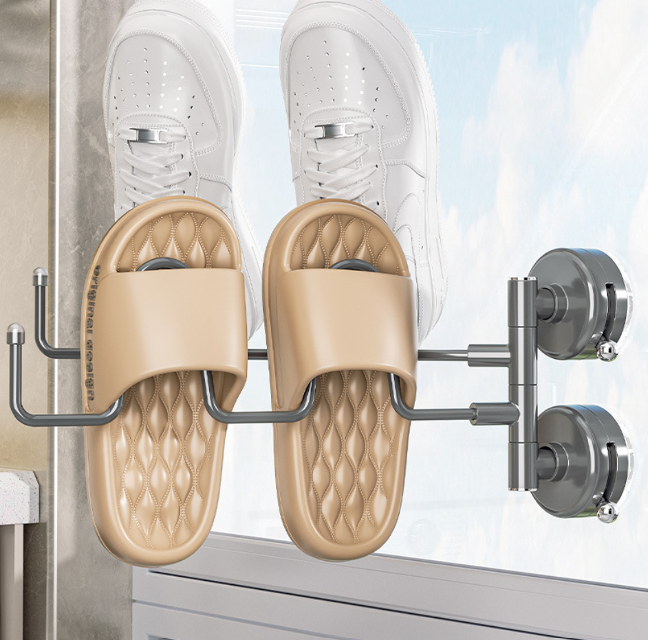 🔥OFERTA 1+1🔥ShoeSpin™ - Suport rotativ pentru papuci – 90°/180° – fixare cu ventuza