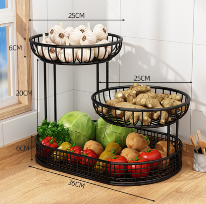 Trivera™ – Suport Etajat Metalic pentru Fructe si Legume