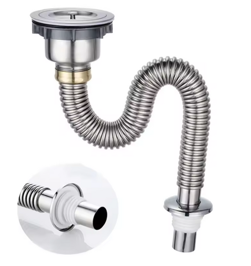 🔥 OFERTA 1+1🔥Tubinox™ - Set scurgere cu furtun flexibil 60 cm
