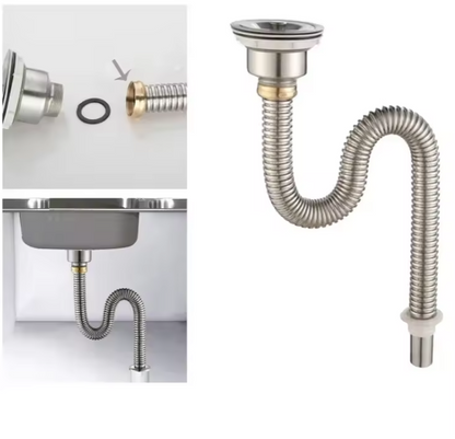 🔥 OFERTA 1+1🔥Tubinox™ - Set scurgere cu furtun flexibil 60 cm