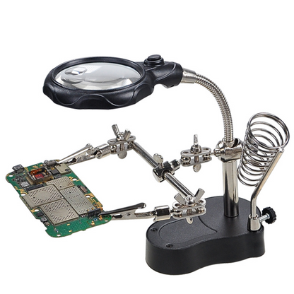 MagniHold™ – Suport Profesional cu Lupa si Brate Articulate pentru Lucrari de Precizie