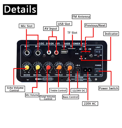 Sonivox™ – Amplificator Audio Karaoke Bluetooth HiFi