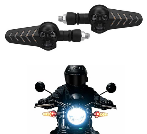 SkullRide™ - Semnalizari LED Dinamice Cu Design Skull