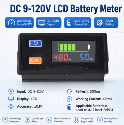 BATWISE™ Monitor Digital pentru Baterie 9-120V