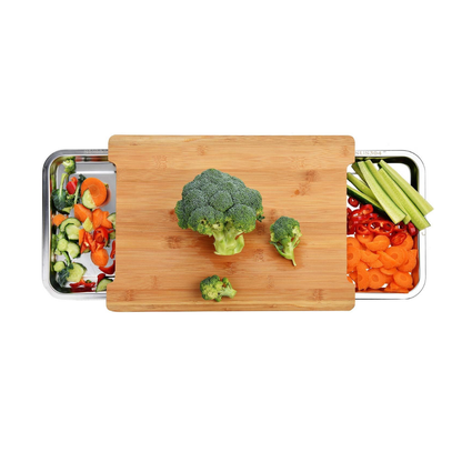 PrepBoard Duo™ – Tocator din bambus cu tavite laterale pentru colectare