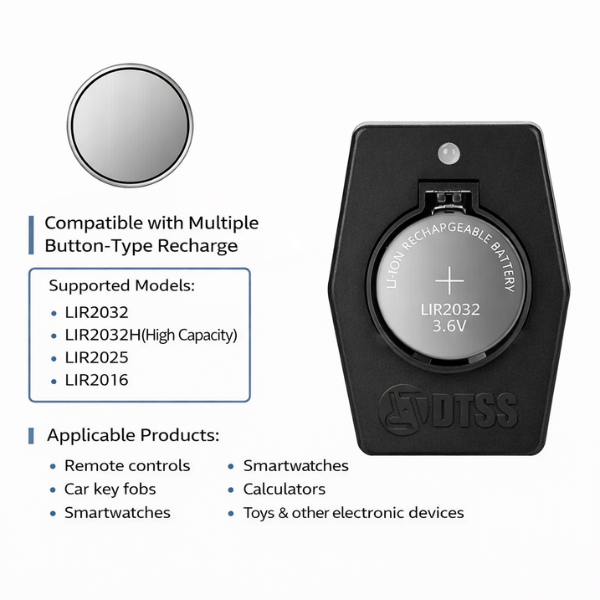 CoinCharge™ – Incarcator USB Inteligent pentru Baterii Tip Buton LIR