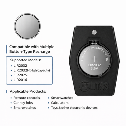 CoinCharge™ – Incarcator USB Inteligent pentru Baterii Tip Buton LIR