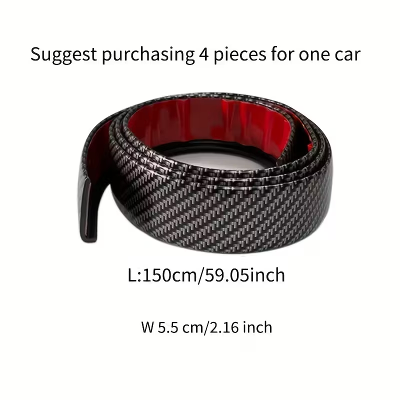 Bara de protectie auto din cauciuc si fibra de carbon (2 Bucati)