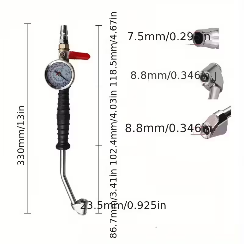 AirPro Gauge™ - Dispozitiv Profesional pentru Umflare si Verificare Presiune Roti (0–220 PSI)
