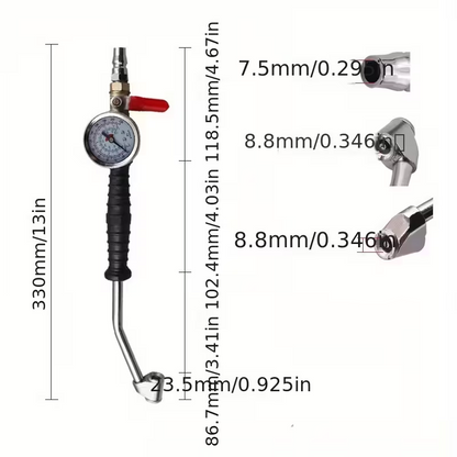 AirPro Gauge™ - Dispozitiv Profesional pentru Umflare si Verificare Presiune Roti (0–220 PSI)