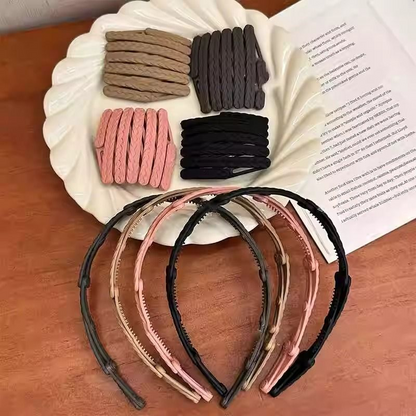 ELARIA™ – Bentita Pliabila si Ajustabila pentru Par (Set 4 Bucati)