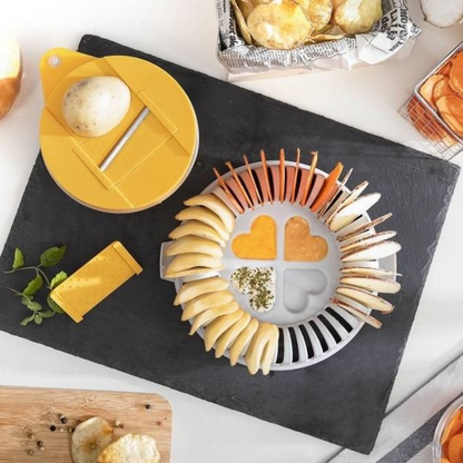 CRISPIX™ – Aparat pentru Chipsuri de Casa la Microunde, cu Feliator si Suport Circular