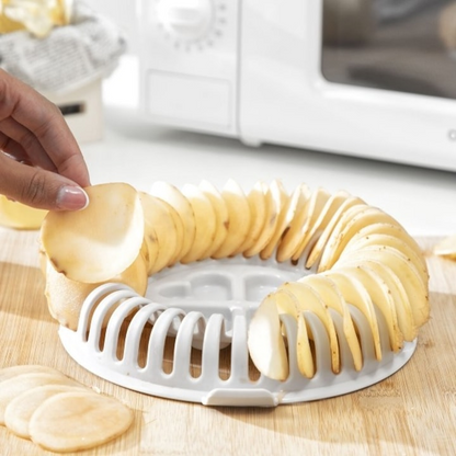 CRISPIX™ – Aparat pentru Chipsuri de Casa la Microunde, cu Feliator si Suport Circular