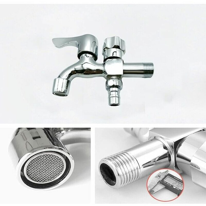 DUOFLOW™ – Robinet Dublu 2 in 1 cu Doua Iesiri Independente