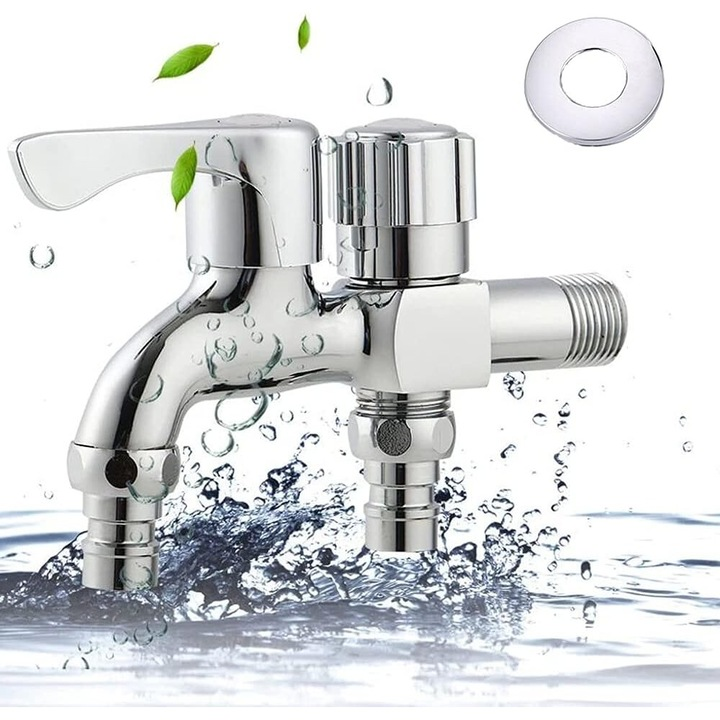 DUOFLOW™ – Robinet Dublu 2 in 1 cu Doua Iesiri Independente