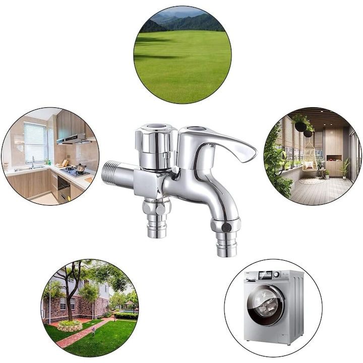 DUOFLOW™ – Robinet Dublu 2 in 1 cu Doua Iesiri Independente