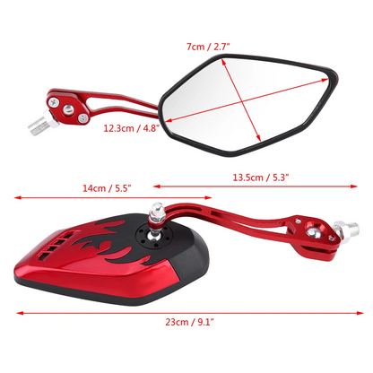 RAVEX™ - Set Oglinzi Sport Rosii pentru Motocicleta si Scuter