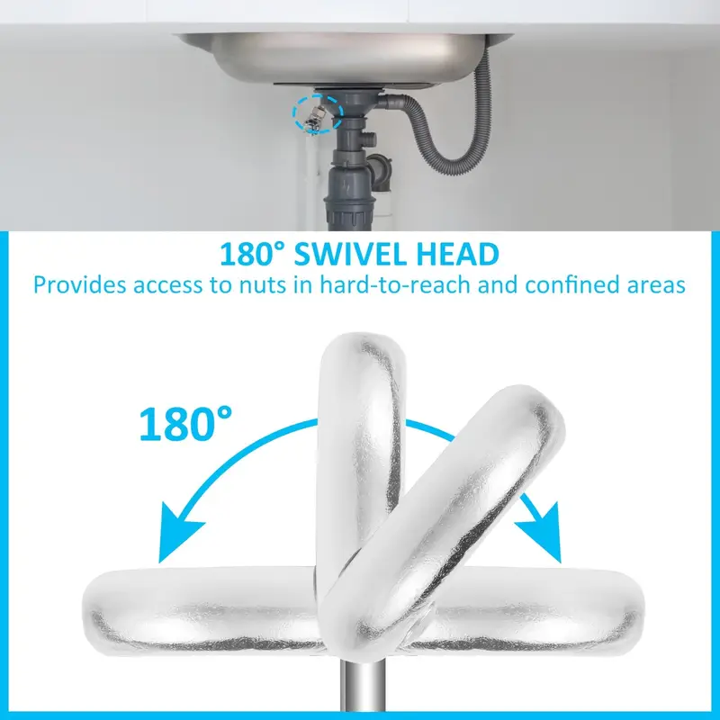 WiteMate™ – Cheie Reglabila pentru Chiuveta, cu Mecanism Rasucitor si Cap Rotativ 180°