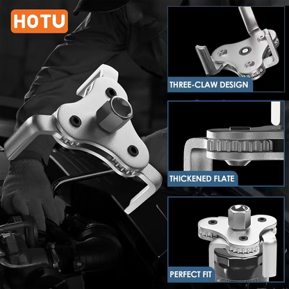 TripleGrip™ – Cheie Reglabila cu 3 Brate pentru Filtru de Ulei
