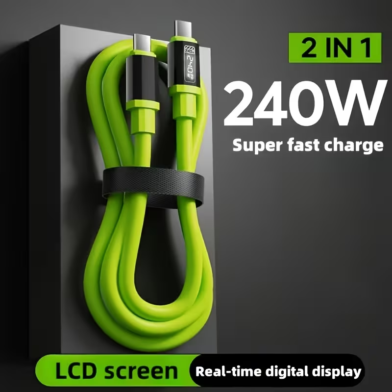 🔥OFERTA 1+1!🔥UltraWatt™ – Cablu incarcare rapida 240W Type-C, afisaj digital, 2m