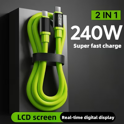 🔥OFERTA 1+1!🔥UltraWatt™ – Cablu incarcare rapida 240W Type-C, afisaj digital, 2m