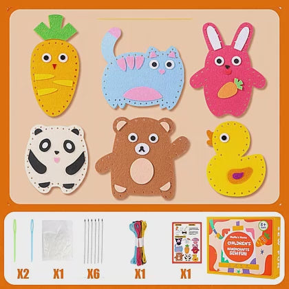 CraftZoo™ - Kit de Cusut Animalute din Fetru pentru Copii