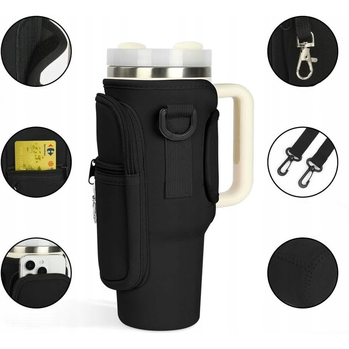 HydroPack™ - Husa Multifunctionala pentru Sticla de Apa cu Buzunar pentru Telefon