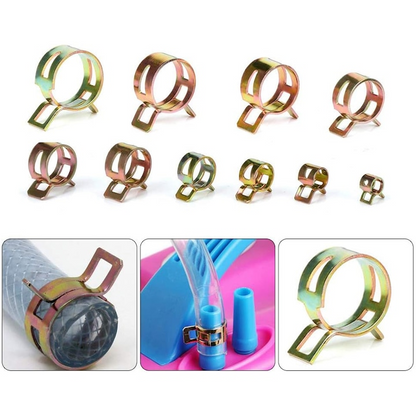 SpringClamp™ - Set 100 Coliere Metalice Elastice pentru Furtun – Diametre 6-22 mm