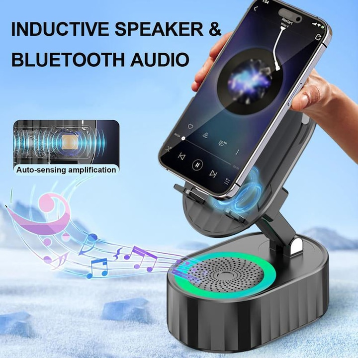 Korven™ - Suport Telefon Multifunctional Cu Bluetooth 5.3 Si Difuzor