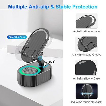 Korven™ - Suport Telefon Multifunctional Cu Bluetooth 5.3 Si Difuzor
