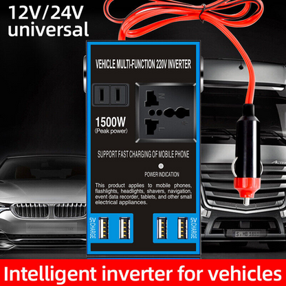 Incarcator priza invertor auto ABS DC 12V la DC 220V