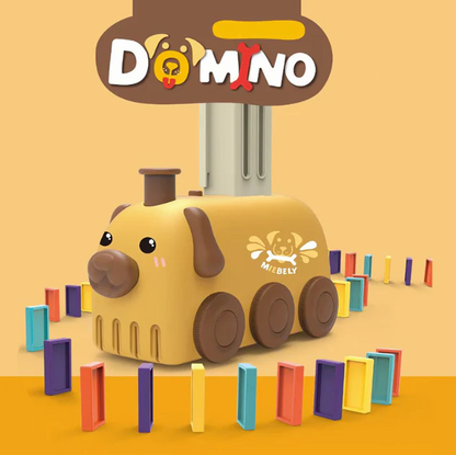 🔥OFERTA 1+1!🔥Tren de Raliu Domino cu Lumini (60 Blocuri)