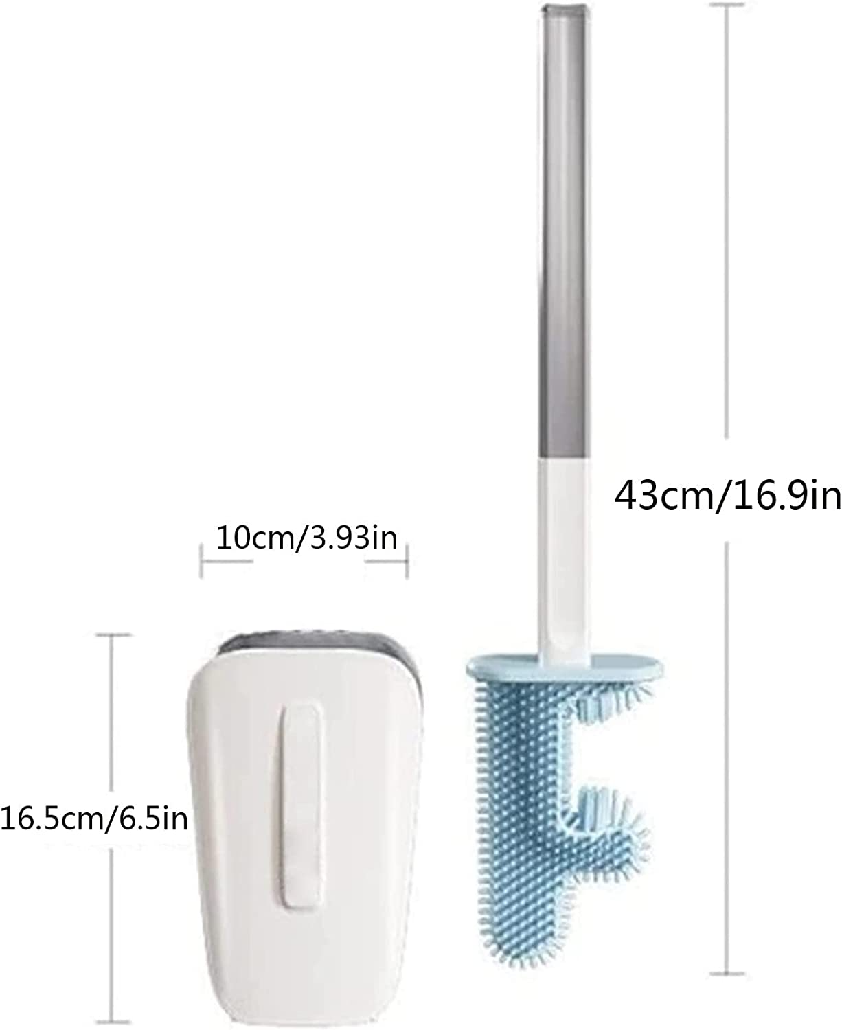 Perie de toaleta din silicon in forma de F "Flex" 360°