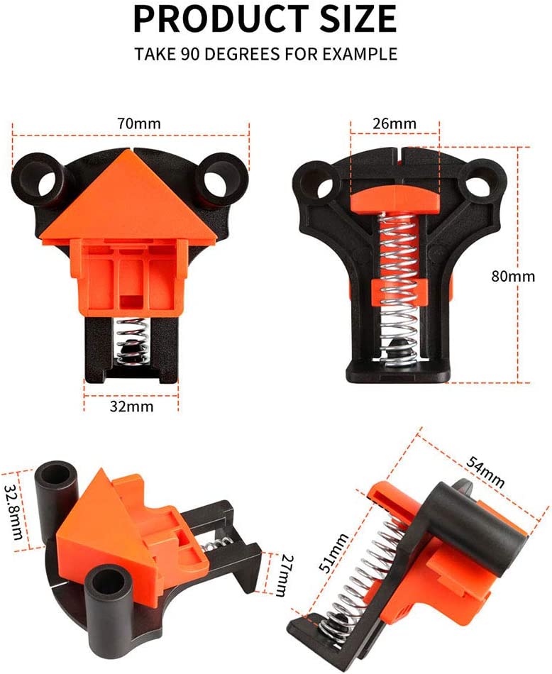 Fixatoare pentru Unghiuri 90 grade (4 Bucati)