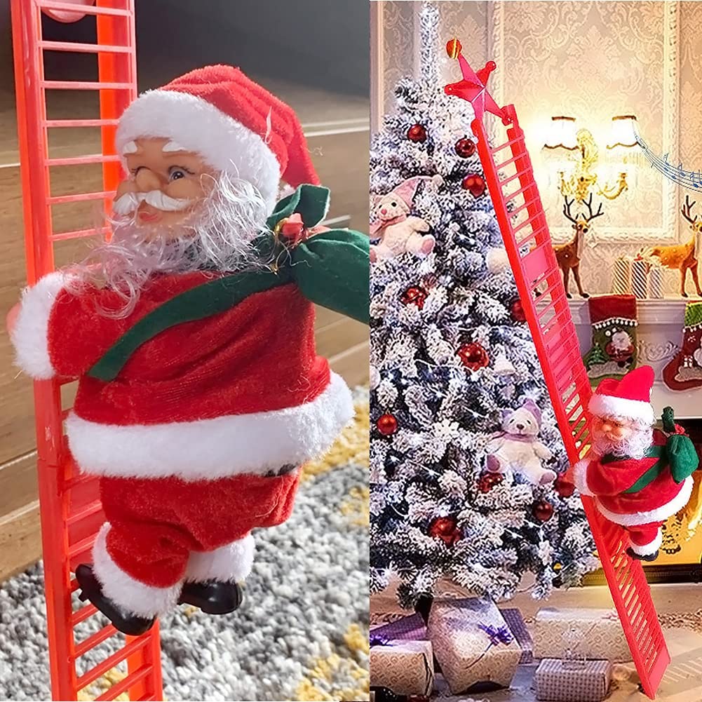 Mos Craciun Figurina Muzicala (Mos care se urca pe scara)