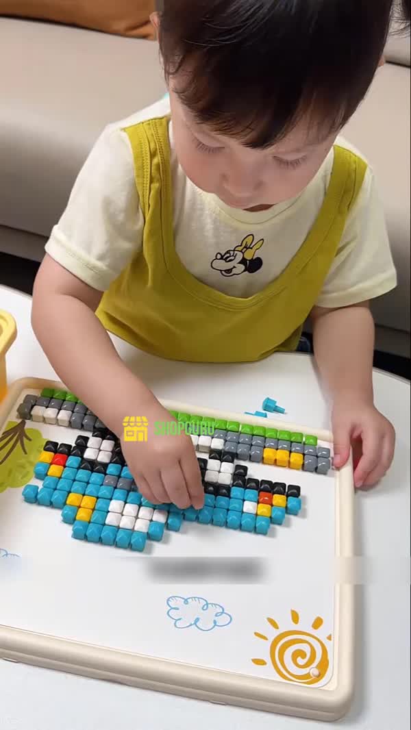 PIXORA — mozaic colorat cu placă și cutie de depozitare